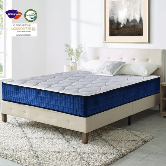Materasso in lattice naturale compresso per camera da letto king size ibrido Euro Top doppio gel per hotel di alta qualità